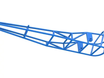 Frame of old school Front engine dragster Scale 1 to 25 3D print model