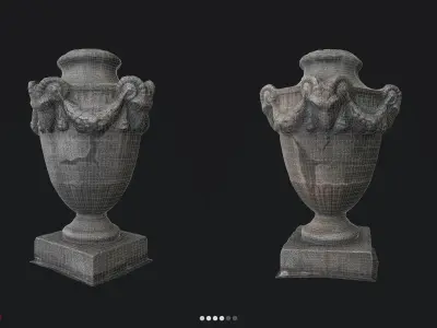 Photogrammetry model Column and optimized LP Free low-poly 3D model