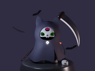 Halloween Cat Free 3D model