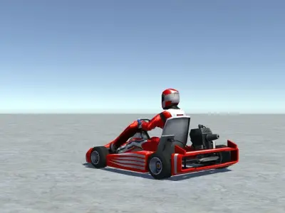 Low Poly Kart With Player 8 Low-poly 3D model