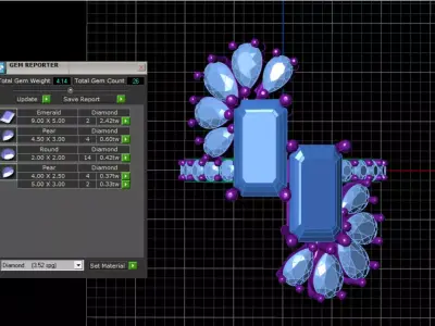 bypass emerald modern jewelry 3D print model