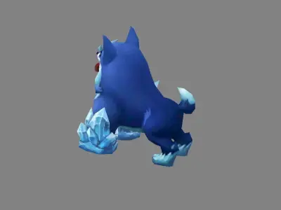 Cartoon Husky  - Ice Dog Low-poly 3D model