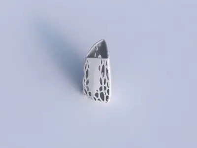 Vase curved tipping triangle with organic lattice on edges 3D print model