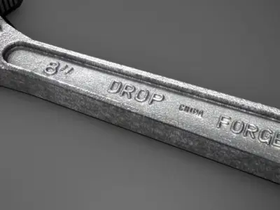 Adjustable wrench 3D model