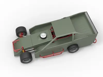 Vintage Asphalt Modified stock car V4 Scale 1 to 25 3D print model