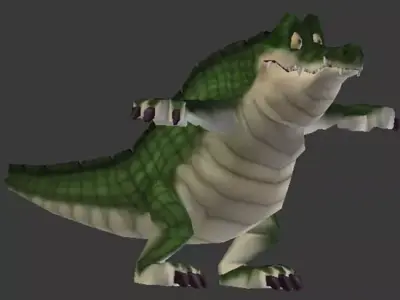Crock cartoon  Low-poly 3D model