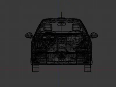 Feugeot 207 sedan Low-poly 3D model