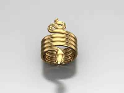 Snake ring light gold cad file  3D model
