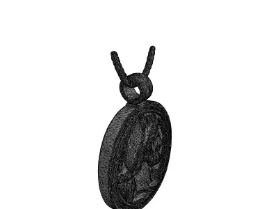 Roman Emperor Medallion Pendant Low-poly 3D model