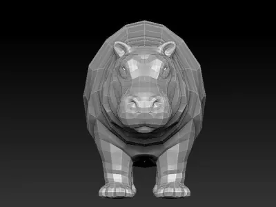 3D HIPPOPOTAMUS - LOWPOLY Low-poly 3D model