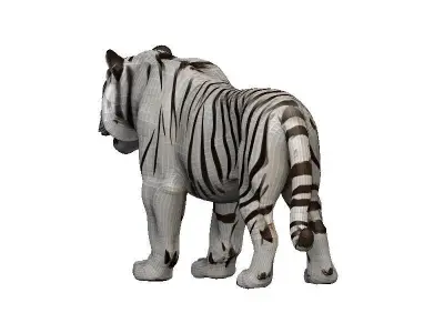 White Tiger Low-poly 3D model