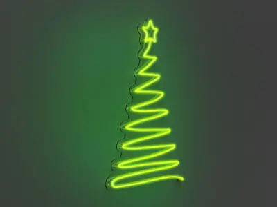 Christmas Tree - Neon Sign 3D model