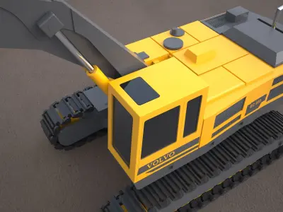  volvo excavator backhoe 3d model 3D model