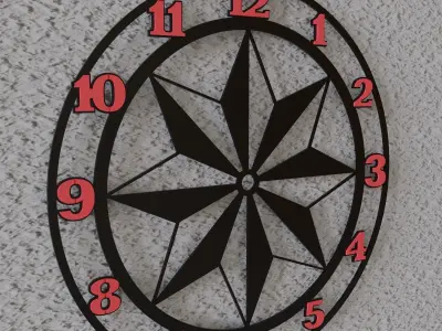 star wall clock 3D print model