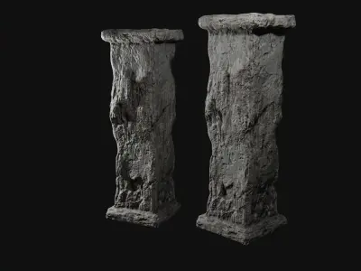 Ancient Column for Games Low-poly 3D model