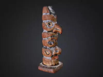 Northwest Coast Totem - Photorealistic Low-poly 3D Model Low-poly 3D model