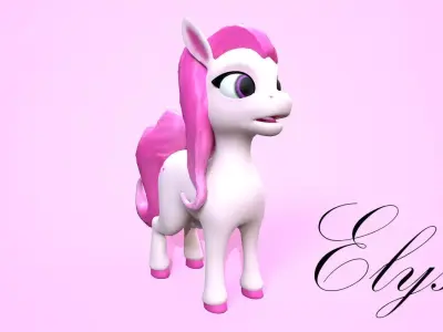 cartoon pony elysa Low-poly 3D model