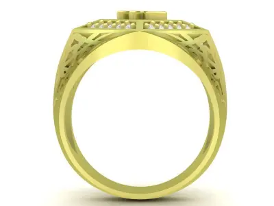 Luxury Chinese Tiger Character Mens Ring 3D Jewelry Model 3753 3D print model