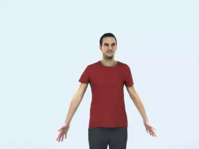 Jest 01I Animated Rigged Summer Casual Man Low-poly 3D model