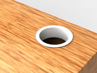 Mini Desk 01 - Bamboo Wood 3D model