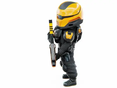 CYBER SOLDIER XC-50  Rigged for Unreal Engine - Unity - MIXAMO 3D model