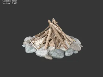 Medieval Decoration Campfires Low-poly 3D model