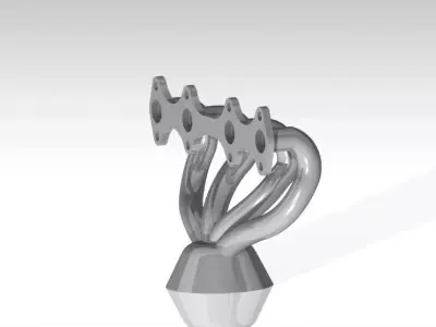 Exhaust manifold of 4-cylinder engine 3D model
