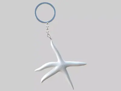 starfish keychain white 3D model