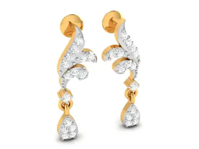 Diamond Earring for Women 3D print model buy