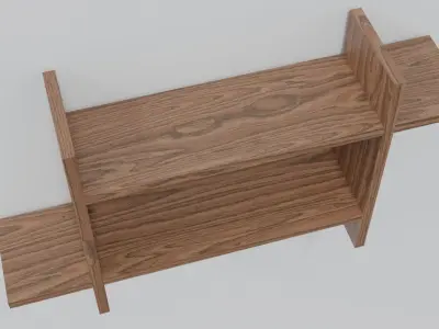 Wooden Shelf 3D model Free low-poly 3D model