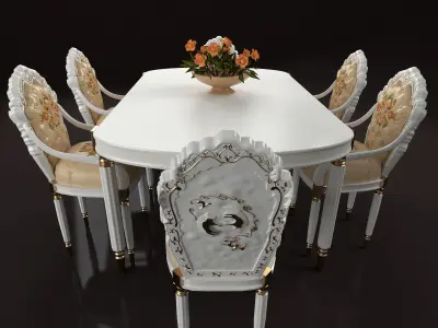 table chairs set 156 3D model