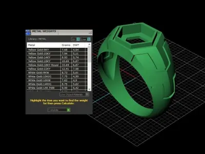 Hexagonal Black Onyx Man Ring 1130 3D print model