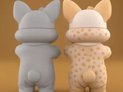 Adorable 3D Bunny Figurine Brings Joy and Happiness STL 3D print model