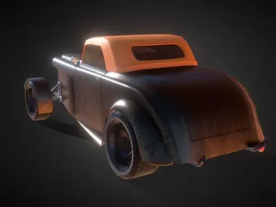 Moskvich a Russian Hot Rod Car Low-poly 3D model