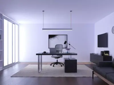 Office Scene Low-poly 3D model
