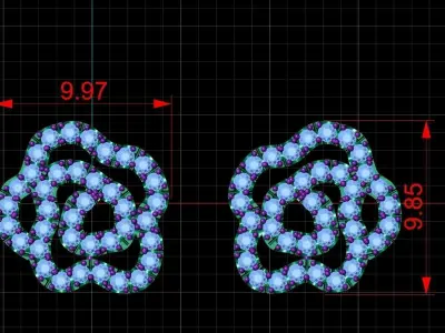 Diamond Jewelry Earring 3D print model 2