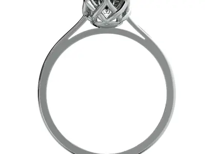 Ring with diamonds 6mm 3D print model 3D print model