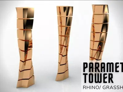 Parametric Twisted Tower Design in Grasshopper Rhino 3d model 3D model