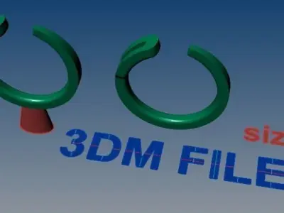 Safety Pin Style Band Ring Size4 3D print model