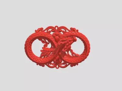 Dragon Heart  for 3D Printing Jewelry Low-poly 3D model