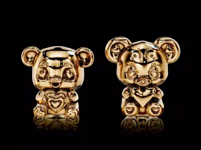 Valentines day Cute Love bears 3D print model