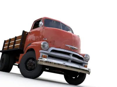 CHEVY 6400 COE FLATBED TRUCK 1954 3D model