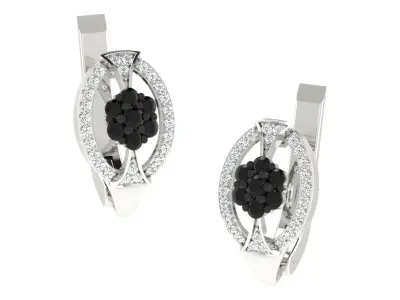 Solitaire Women Drop Earring 3dm STL OBJ FBX Render Details 3D print model 14