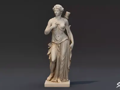 Artemis Statue Low-poly 3D model