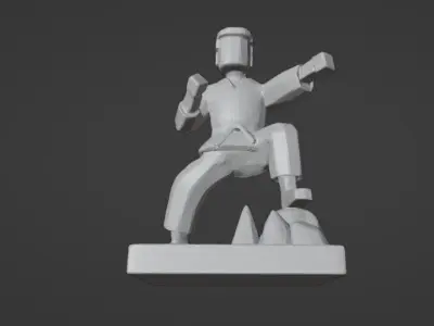 lowpoly Karate statue 3D print model