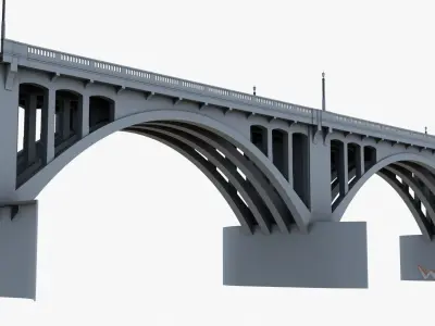 Bridge PBR textures 8K 3D model
