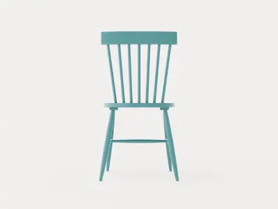 Wood H17 Cane chair - Turquoise Low-poly 3D model
