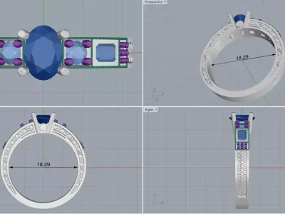 ring woman  3D print model 122