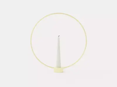 Gloria Candlestick Large - Brass Low-poly 3D model