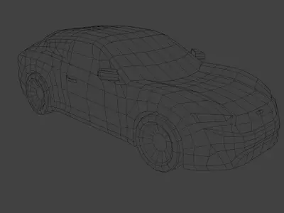 Low Poly Modern Generic Hatchback Low-poly 3D model
